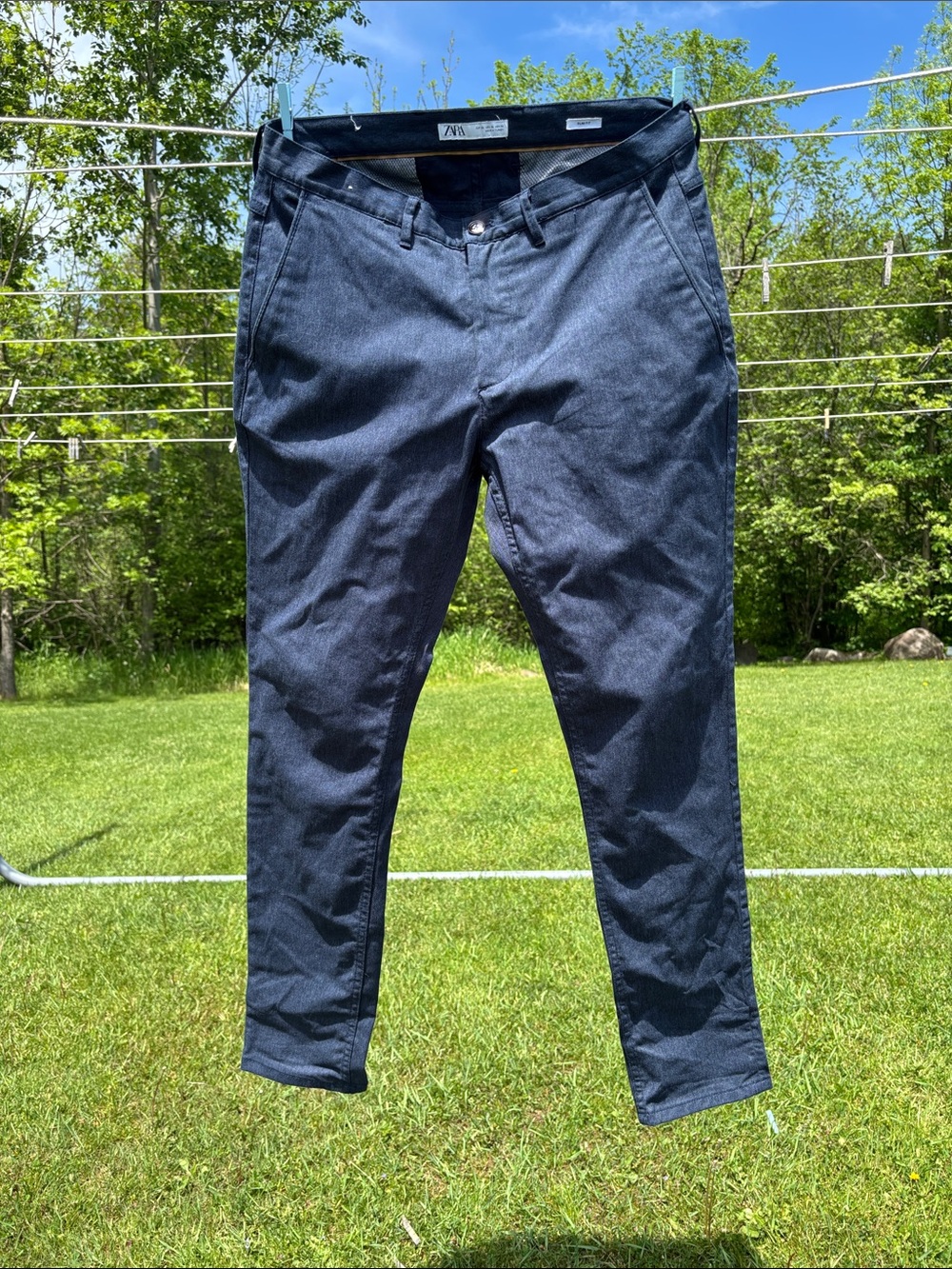 Zara Men's Dark Blue denim Chinos Sz 34